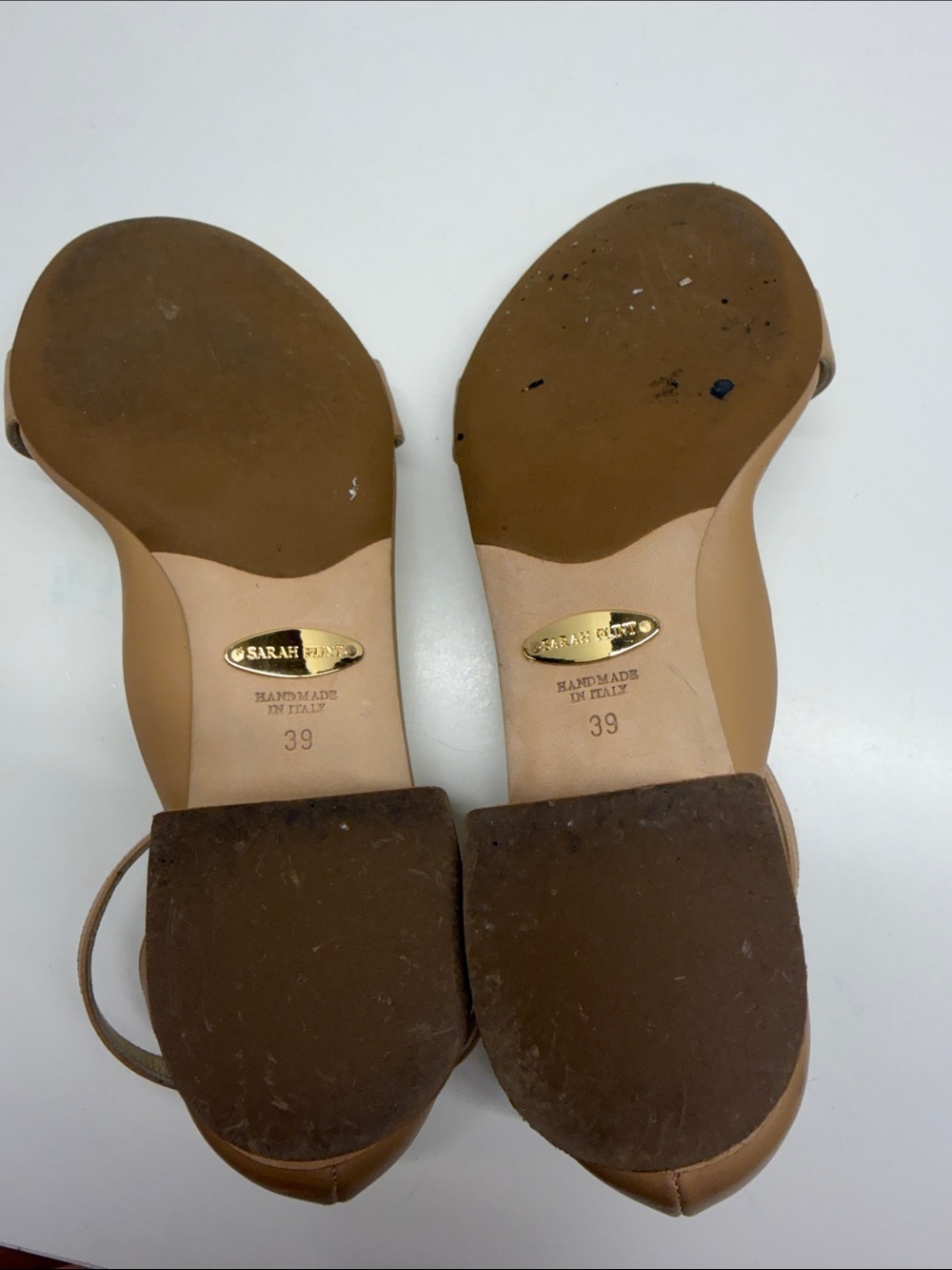 Sarah Flint Perfect Block Sandal Open Toe 30 MM Calf Leather Tan Brown Size 39 - Picture 9 of 13